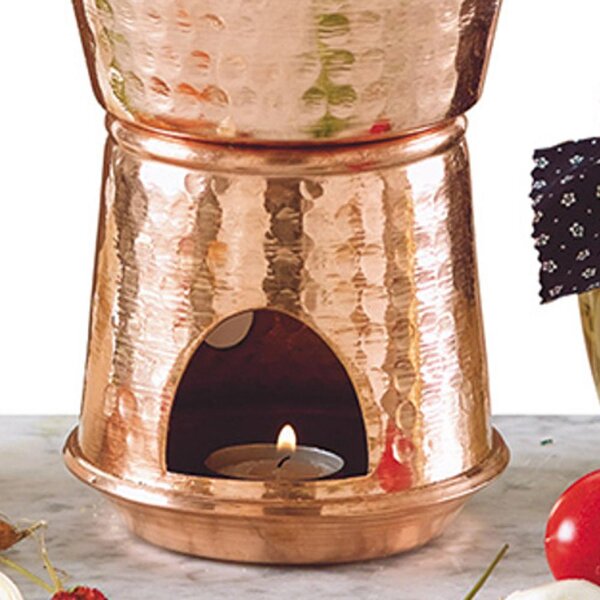 Tegamino per Salsa �14 x h17 cm - 0,8 lt. realizzata in rame massiccio liscio. stagnato a mano Linea Traditional