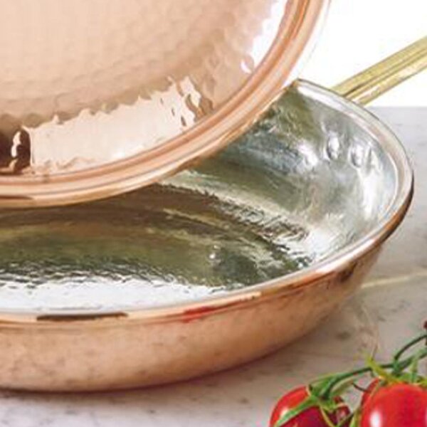Padella con 1 manico diametro 20 cm - h5 cm - 1.35 lt in rame Martellato Stagnato linea Luxury Line