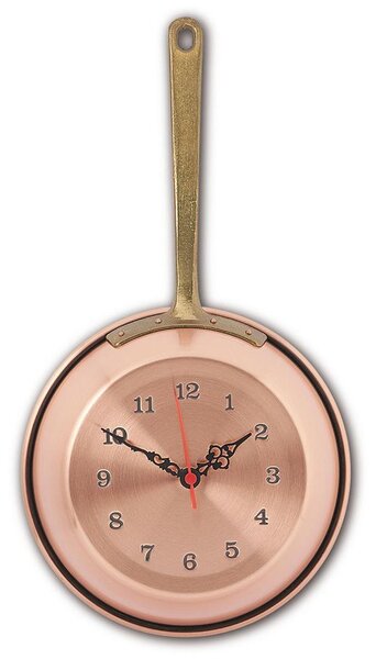 Orologio Padella in Rame � 15 cm martellato a mano liscio
