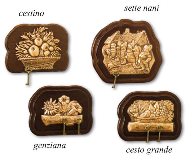 Portachiavi in Rame con base in legno GENZIANA