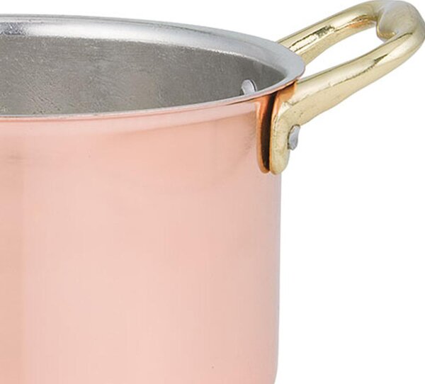 Casseruola Alta 2 manici MIGNON Gioie di Casa � 8xh5,5 cm realizzata in rame liscio stagnato a mano