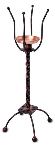 Supporto stand x secchiello ghiaccio in rame massiccio e ferro battuto lavorato a mano h 80 cm e rame