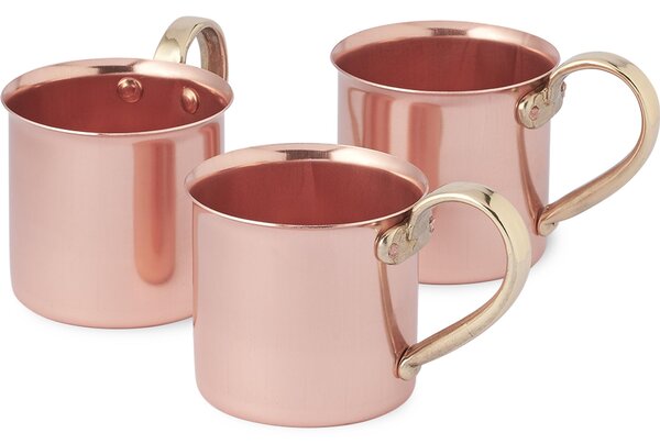 Tazza di rame con manico in Rame Lucido � 8xh 9 cm prodotto artigianalmente In Italia per moscow mule
