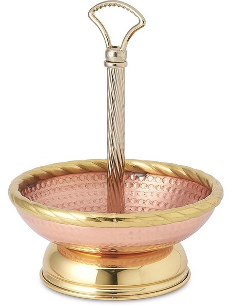 Alzata Portafrutta � 24xh31 cm ad un livello in rame massiccio e ottone