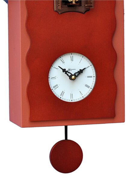 Orologio Pendolo con Cuc� Cuc� Lac 20x12xh40 cm con cassa laccata cotto