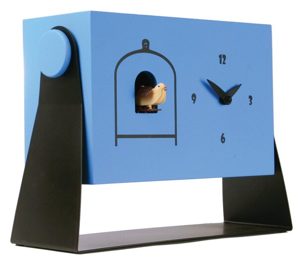 Orologio Cuc� da tavolo, appoggio 30x10xh22 cm cassa in metallo MDF laccata azzurro ral 5012