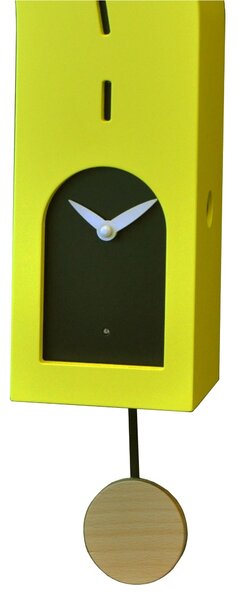 Orologio con Cuc� a pendolo Stortolo 15x10xh57 cm cassa Laccata, cono in faggio massello tornito
