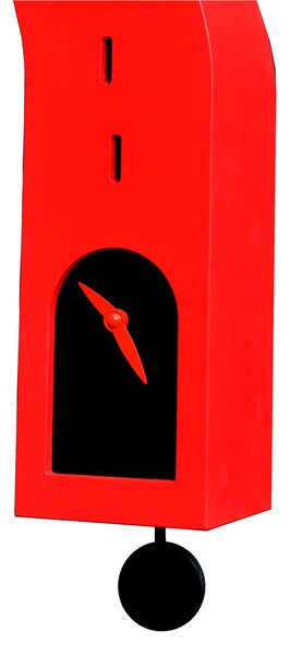 Orologio con Cuc� a pendolo Stortolo 15x10xh57 cm cassa Laccata, cono in faggio massello tornito