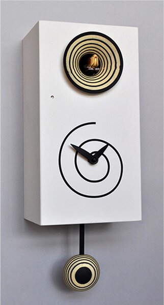 Orologio Cuc� da parete Spirale 13x12xh25 cm cassa in metallo MDF laccata bianco ral 9010