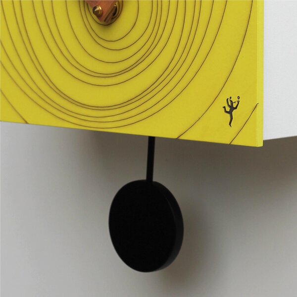 Orologio con Cuc� da parete Vortice 24,5x11xh24,5 cm cassa in MDF laccato, e decoro spirale