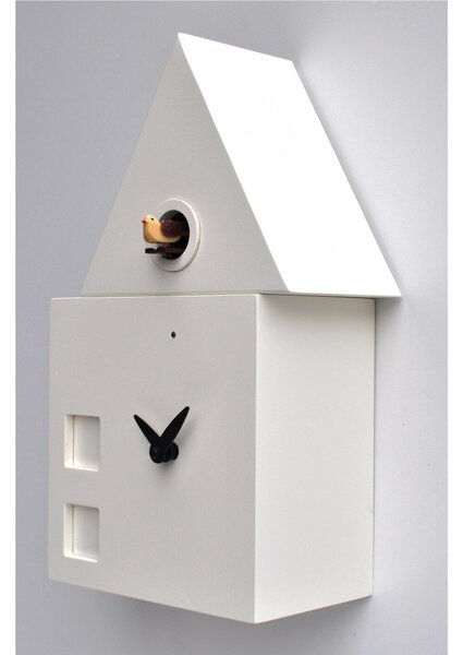 Orologio con cuc� da parete con pendolo Cassa in MDF CASETTA H-2 Dimensioni 18x11x h30 cm colore bianco
