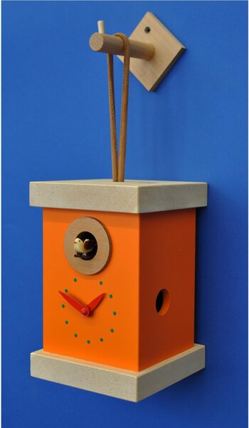Orologio Cuc� da parete TITTI 13x13xh20 cm cassa in MDF Arancio ral 2000