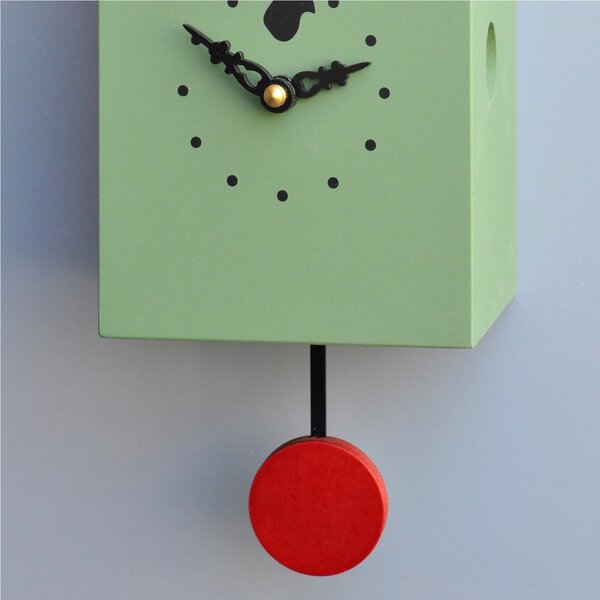 Orologio con cuc� Portofino 13x12xh30 cassa in MDF laccata Verde , Ral6011 Tetto marrone