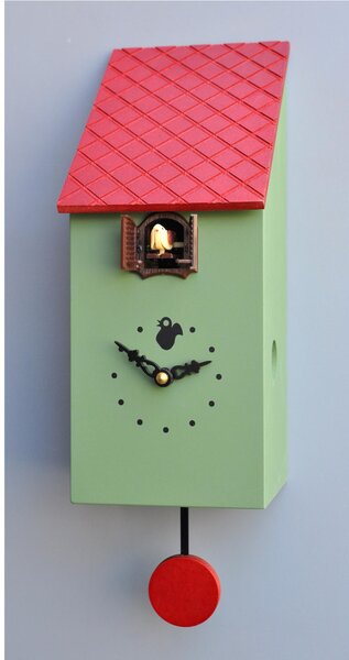 Orologio con cuc� Portofino 13x12xh30 cassa in MDF laccata Verde , Ral6011 Tetto marrone