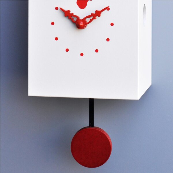 Orologio con cuc� Portofino 13x12xh30 cassa in MDF laccata Bianco , Ral 9010 Tetto marrone