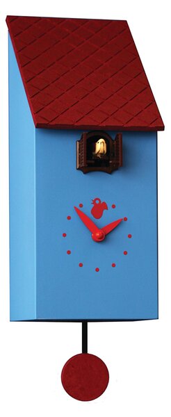 Orologio con cuc� Portofino 13x12xh30 cassa in MDF laccata Blu chiaro Tetto marrone