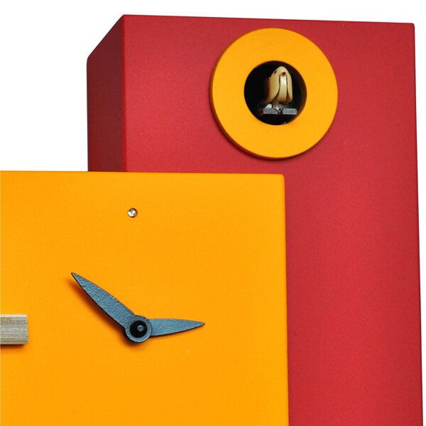 Orologio con cuc� The Guardian 25x12xh23 cassa in MDF Particolari in betulla giallo rosso