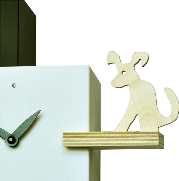 Orologio con cuc� The Guardian 25x12xh23 cassa in MDF Particolari in betulla nero bianco
