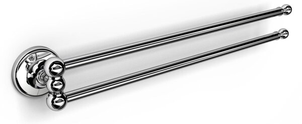 Portasalviette snodato due bracci BRITISH Fissaggio a viti 44x6x6 cm Stile Inglese Classico primo Novecento in acciaio inox