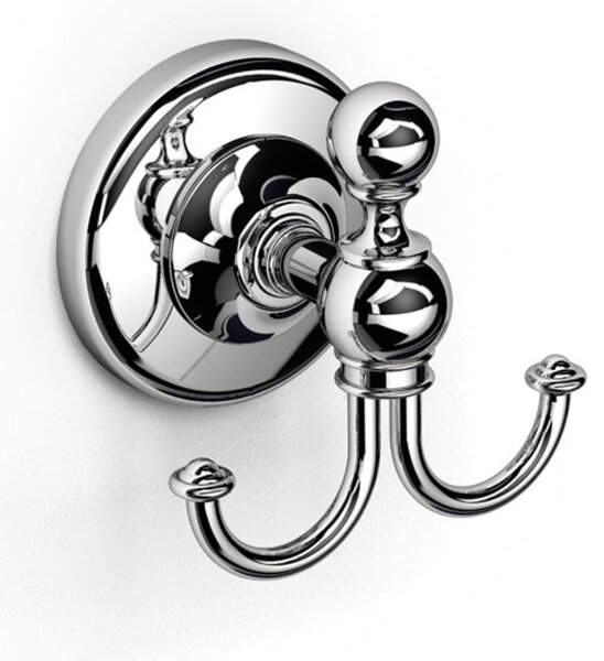 Appendiabito Doppio BRITISH 6.0x8.0xh8.00 cm Stile Inglese Classico primo Novecento in acciaio inox lucido