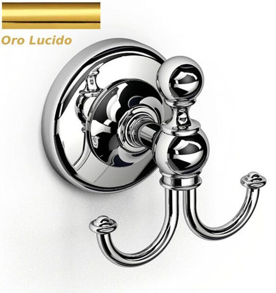 Appendiabito Doppio BRITISH 6.0x8.0xh8.00 cm Stile Inglese Classico primo Novecento in ORO lucido