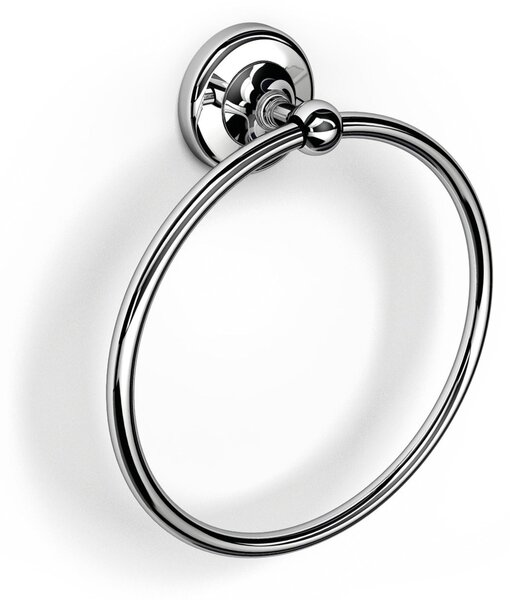 Porta salviette Anello in acciaio lucido BRITISH 19,5x6xh21,5 cm Stile Inglese Classico primo Novecento finitura inox lucido
