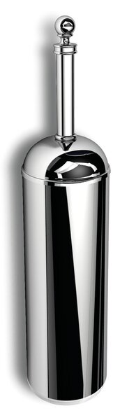 Portaspazzolino da appoggio o appeso da muro in Acciaio inox BRITISH 8,x8xh36,8 cm Stile Inglese Classico primo Novecento colore inox lucido