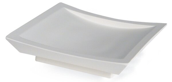 Portasapone da appoggio in resina acrilica FIRENZE 10x10 x h2,5 cm con contenitore in acrilico resina colore sporco