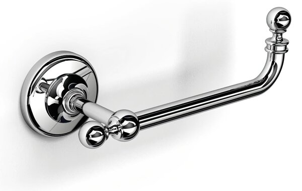 Portarotolo di carta igienica British inox 19,5x8,5xh8,00 cm Stile Inglese Classico primo Novecento finitura inox lucido