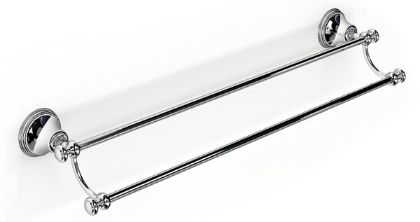Porta Salviette Doppio in cromo lucido Liberty Dimensioni 56,5x15x h11,5 cm finitura inox lucido