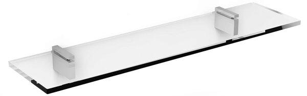 Mensola LAPIANA CM 60 in acciaio inox lucido e vetro temperato dimensioni 60x15,5xh 5,5 cm made in italy