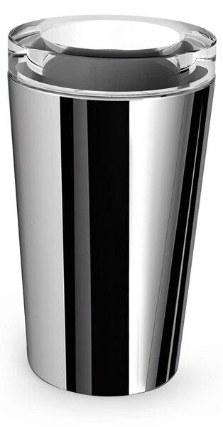 Porta Bicchiere da Appoggio LAPIANA in acciaio inox lucido e vetro Dimensioni 8x8xh13 cm Made In Italy
