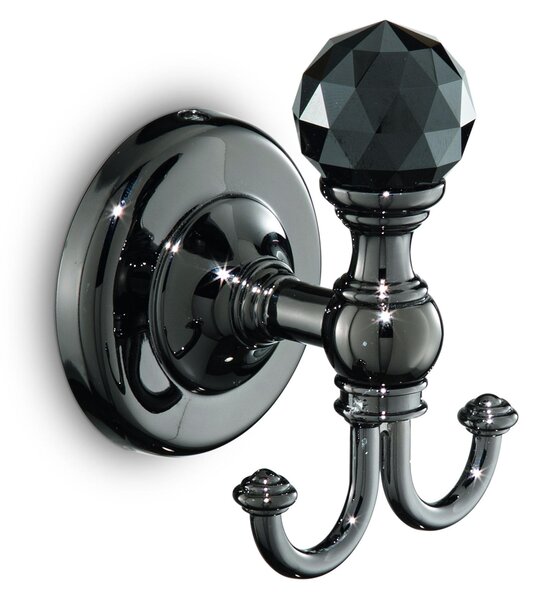 Appendino Linea MADRAS ORIENTE 7x6,5xh9 cm CROMO Nero Lucido e Swarovski