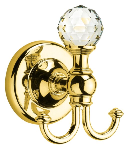 Appendino Linea MADRAS ORIENTE 7x6,5xh9 cm oro lucido e Swarovski trasparente cristallino