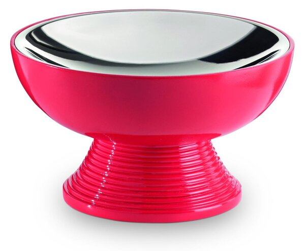 Set da bagno 4 pezzi in resina colore ROSSO-MISO portasapone. bicchiere, dispenser e portascopino