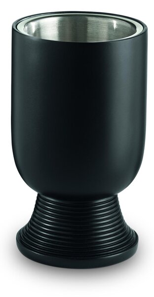 Set da bagno 4 pezzi in resina colore NERO -MISO portasapone. bicchiere, dispenser e portascopino