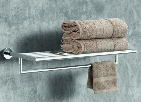Ripiano Porta salviette in acciaio inox PLAZA 65,50x26,5xh14,50 cm finitura inox lucido