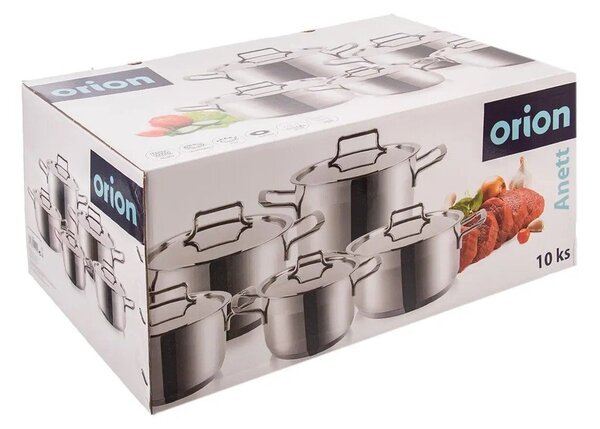 Set di pentole in acciaio inox da 10 pezzi Anett - Orion