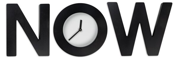 Orologio da parete in legno NOW disegnato DA GERARDO MARI 22xh78 cm Le lettere si possono fissare alla parete componendole liberamente , Arancio