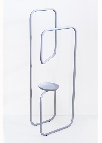 Servomuto tubo di in metallo in metallo con vaschetta vuota tasche dimensioni 42x27xh 118 cm peso 7 kg colore bianco