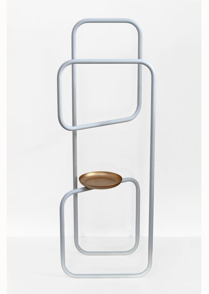 Servomuto tubo di in metallo in metallo con vaschetta vuota tasche dimensioni 42x27xh 118 cm peso 7 kg colore bianco/Oro
