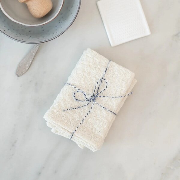 Asciugamani di lino in set da 2 26x26 cm Undyed - Linen Tales