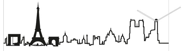 Orologio da parete Skyline Parigi Bianco