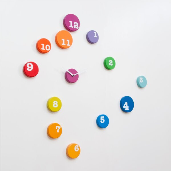 Orologio Da Muro 13 Dischi FUN_TIME In Plastica dimensioni 13 cm composto da 13 dischi colorati di vari colori