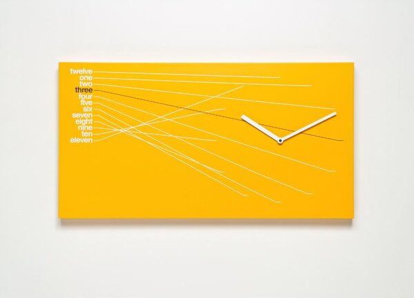 Orologio da parete Timeline in Legno verniciato 66x5xh35cm Arancio