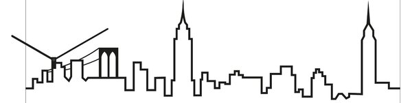 Orologio da parete Skyline in legno 79xh25 cm New York