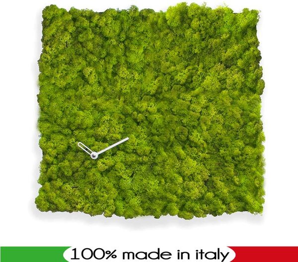 Orologio Clock Circle 40x40 coperto da muschio verde profilo