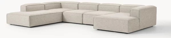 Divano XL componibile in misto lino Lennon
