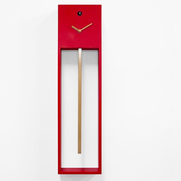 Orologio cuc� in legno 20x12xh78 cm Uaigong rosso con asta oro