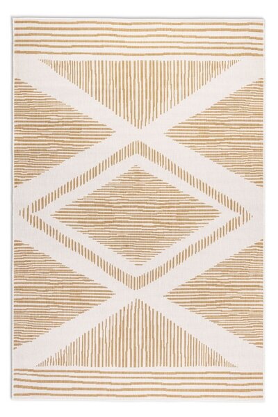 Tappeto da esterno giallo ocra e crema 80x150 cm Gemini - Elle Decoration
